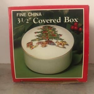Holiday Hostess Christmas Trinket box with box